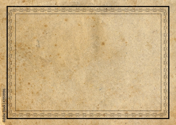 Fototapeta Aged paper with retro style border
