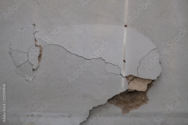 Obraz Building defect - damaged wall paint.