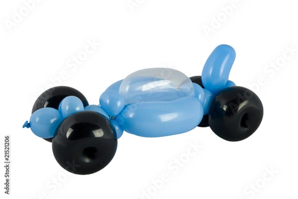 Obraz Twisted balloon race car isolated on white