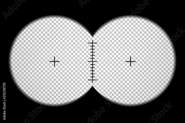 Fototapeta Binocular frame with scale, vector design