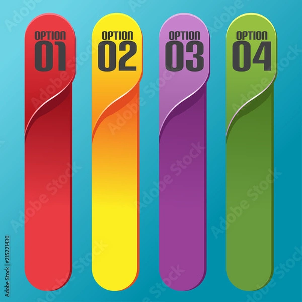Fototapeta Info Graphic Modern Curved Template Vector