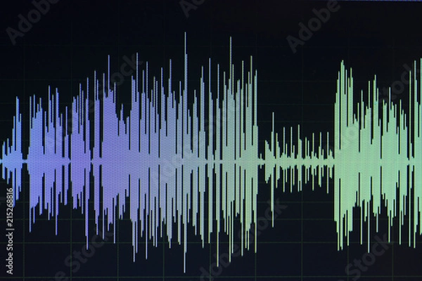 Fototapeta Audio sound wave studio editing