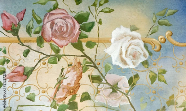 Obraz decorative  composition painted in ancient style (detail of flow