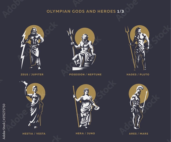 Fototapeta Olimpian gods and heroes.