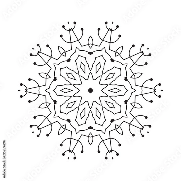 Fototapeta Snowflake Thin Line Icon Isolated