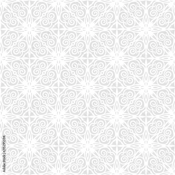 Fototapeta Ornate pattern for wrapping paper. Beautiful White texture on gray background