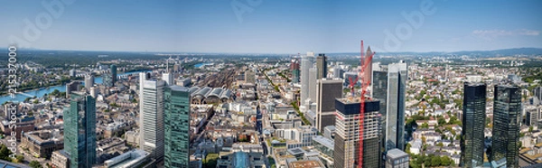 Obraz Panoramic view  of the financial district in Frankfurt, Germany.