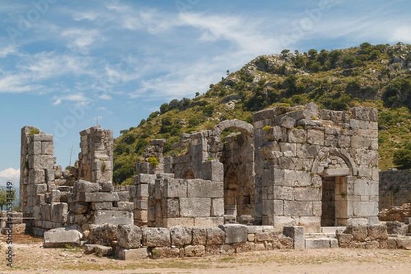 Fototapeta Ruins of the ancient town Kaunos, Turkey