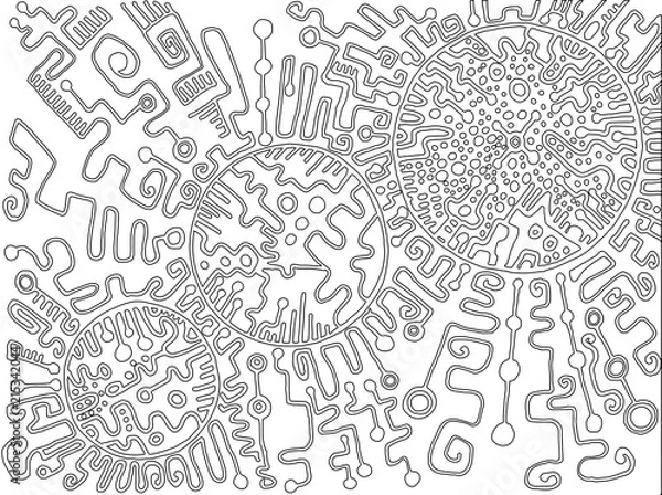 Obraz Coloring page abstract pattern, maze of ornaments.