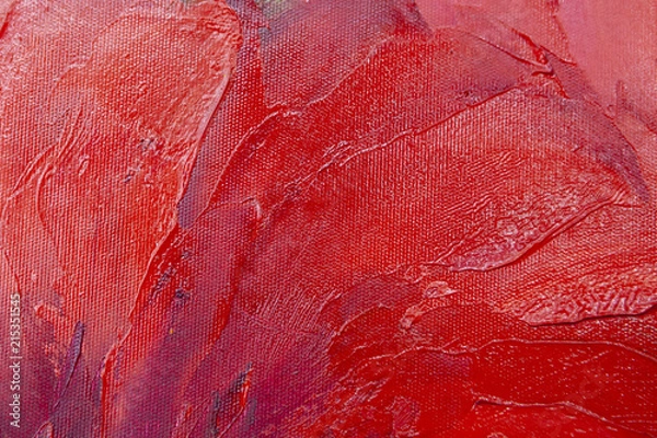 Fototapeta Multicolored smears with oil paint on the canvas.