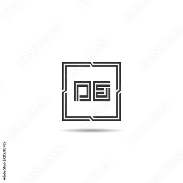 Fototapeta Initial Letter DE Logo Template Design