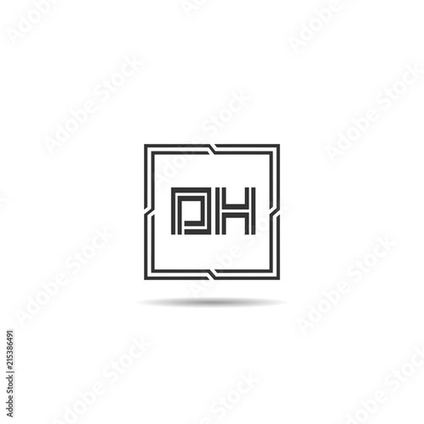 Fototapeta Initial Letter DH Logo Template Design