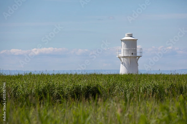 Fototapeta East Usk lighthouse at the Newport wetlands, Wales UK