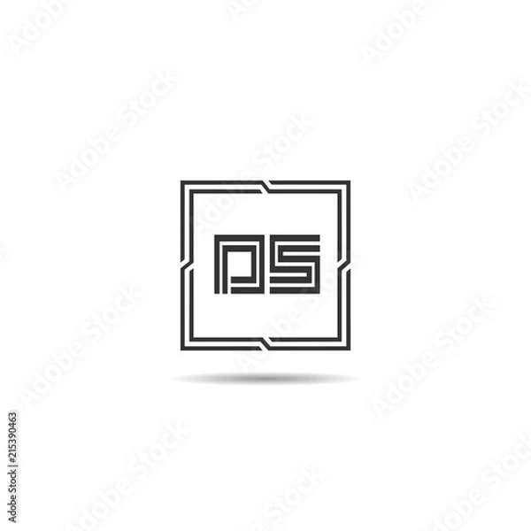 Fototapeta Initial Letter DS Logo Template Design
