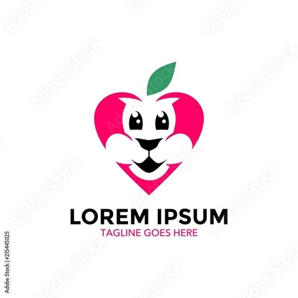 Fototapeta Unique lion logo mascot template. vector. editable. simple shape. minimalist color. memorable