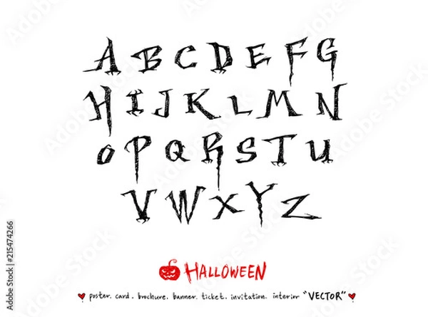 Fototapeta 할로윈 포스터 / 손으로 그린 할로윈 그림