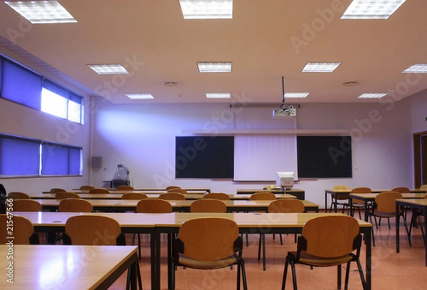 Obraz flat Empty classroom on a university campus