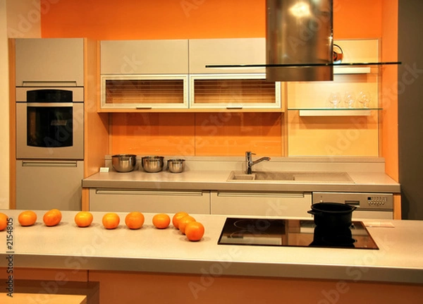 Obraz orange attractive kitchen