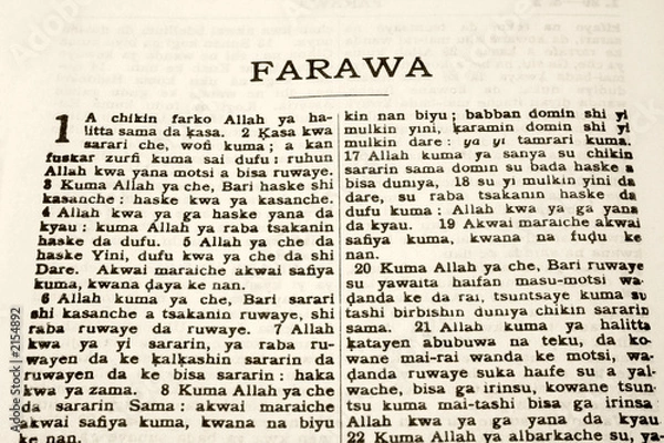 Fototapeta a bible in the hausa language.