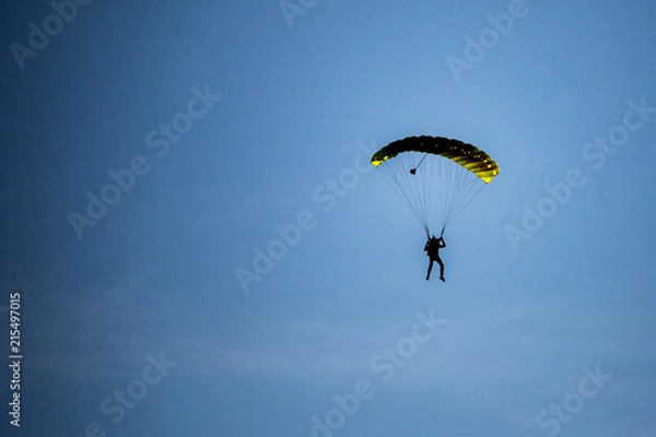Fototapeta shape of a paraglider against the sky