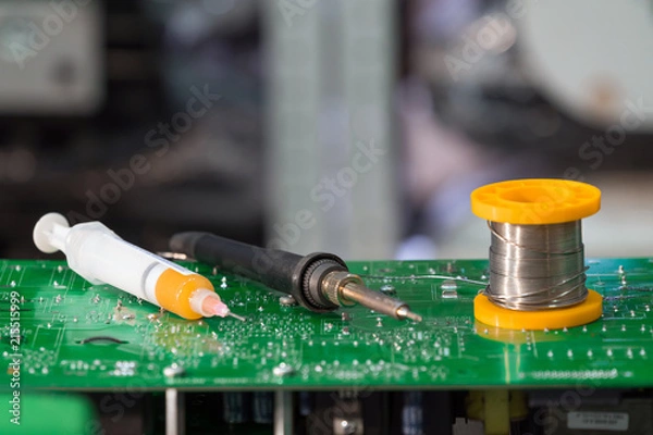 Obraz Electronic circuit repair tool in the service center
