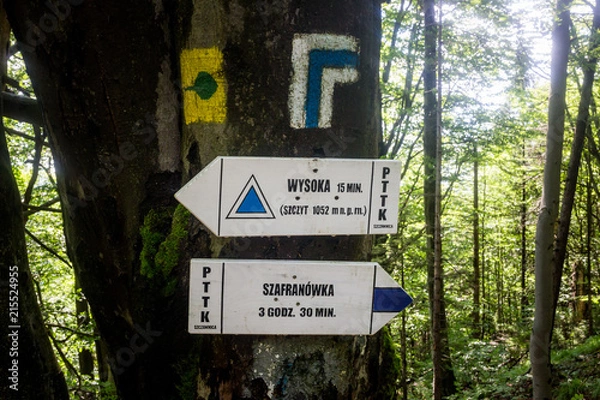 Fototapeta Znak na górę Wysoka w pieninach