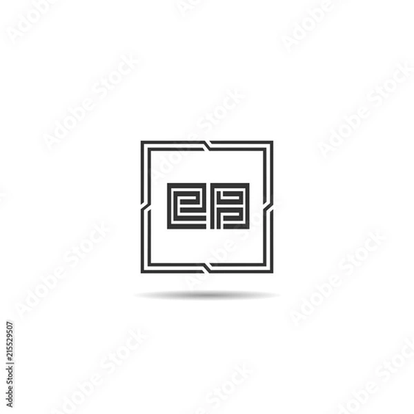 Fototapeta Initial Letter EB Logo Template Design