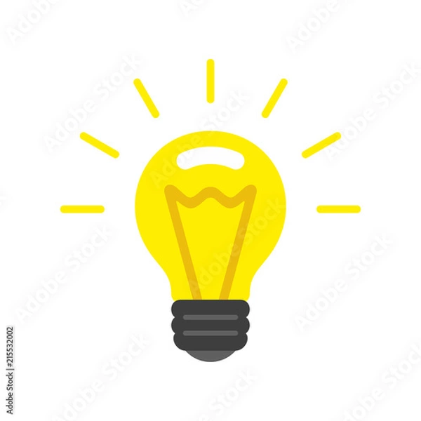Fototapeta Bulb icon. flat style. isolated on white background