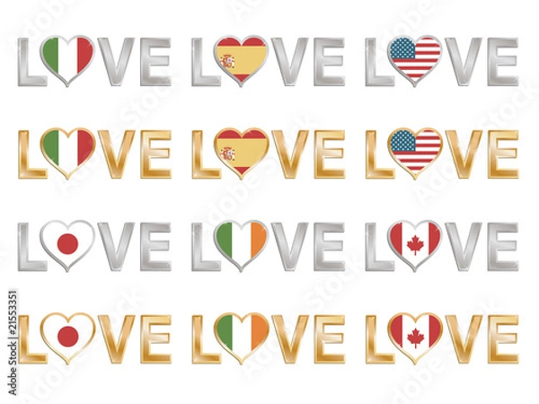 Obraz love flags set 1