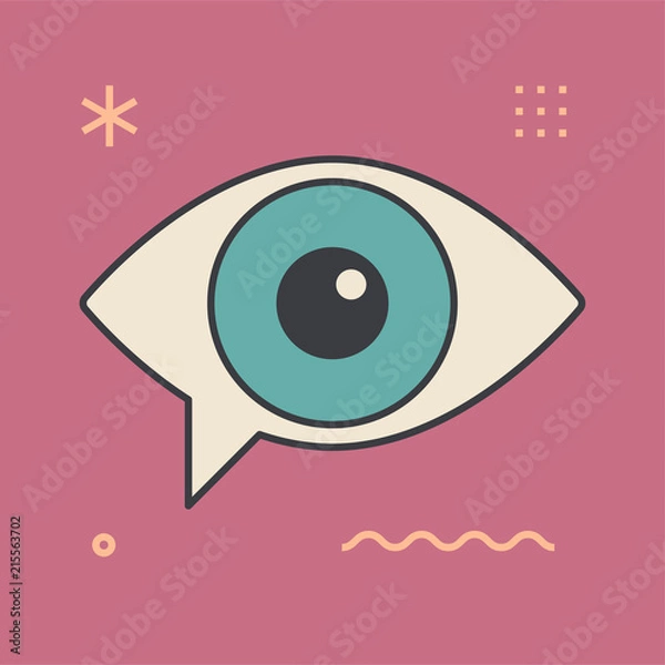 Obraz Visual communication concept. Unique and creative illustration. Flat design thin line style. Usage for e-mail newsletters, web banners, headers, blog posts, print and more.