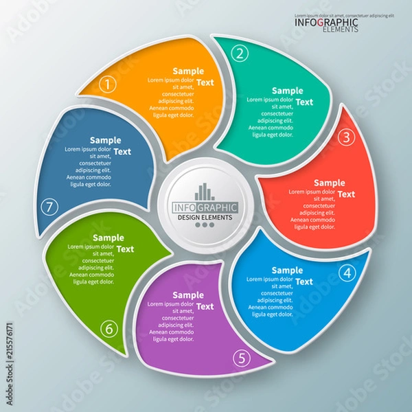 Fototapeta Abstract 3D Paper Infographics