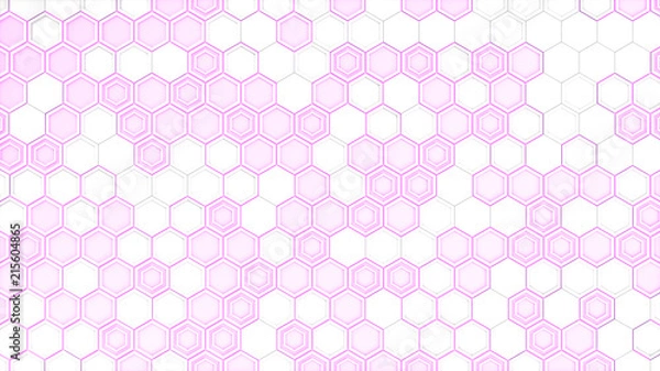 Obraz Abstract 3d background made of white hexagons on purple glowing background
