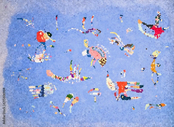 Obraz カンディンスキー 空の青 ステンドグラスアート