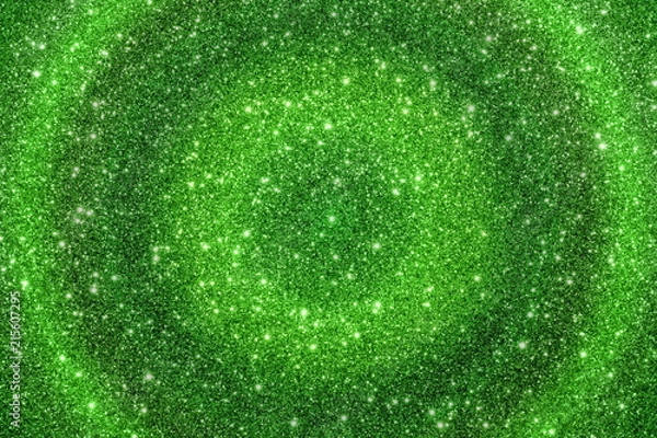 Fototapeta красивый зеленый фон из блесток с бликами и боке       