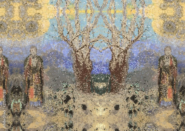 Obraz オディロン ルドン 釈迦 ステンドグラスアート