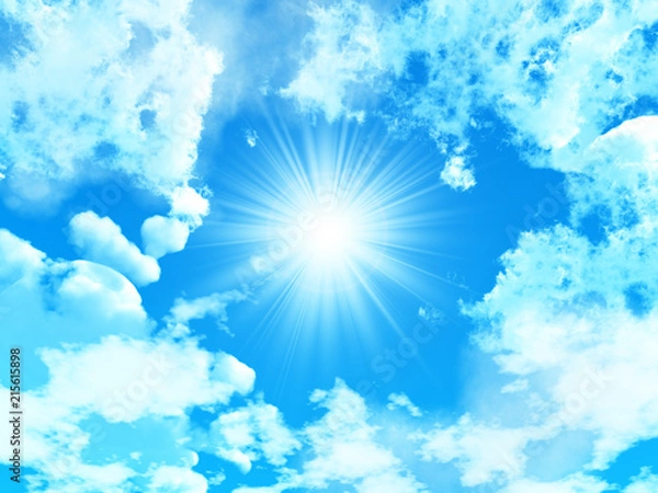 Obraz Blue sky with white clouds