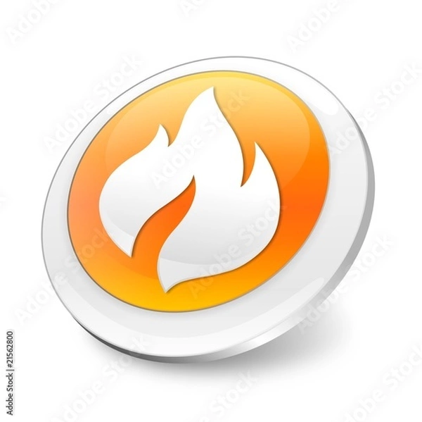 Obraz Orange 3d flame icon/logo