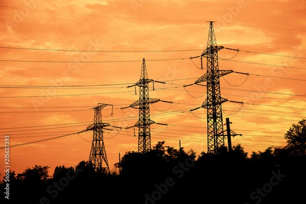 Fototapeta High-voltage networks