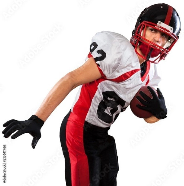 Fototapeta Football Player Standing and Holding Ball - Isolated