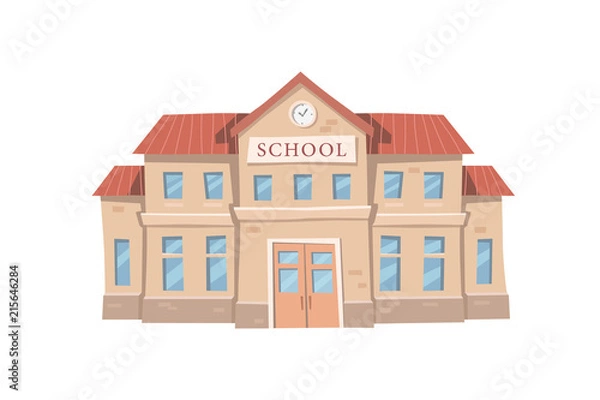 Fototapeta School building. Vector illustration.