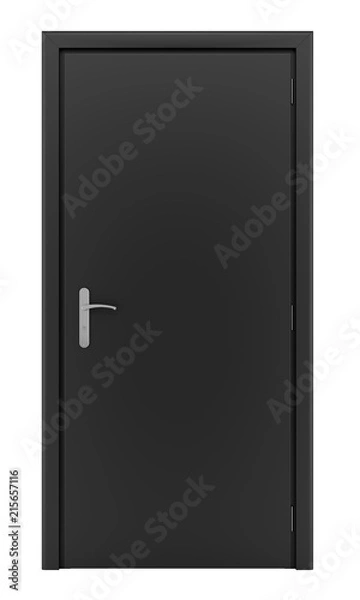 Obraz Czarne drzwi izolowane na białym tle