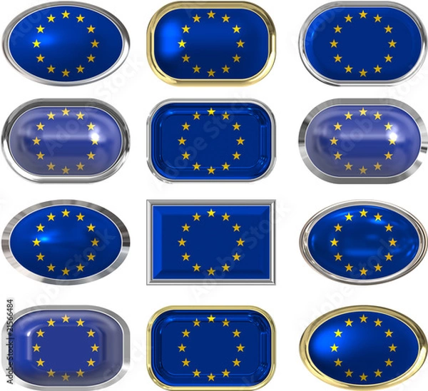 Fototapeta twelve buttons of the flag of the european union