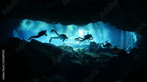 Obraz Diving in cenote