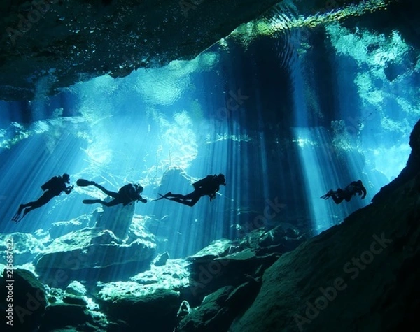 Obraz Diving in cenote