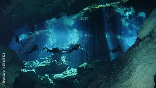 Obraz Diving in cenote
