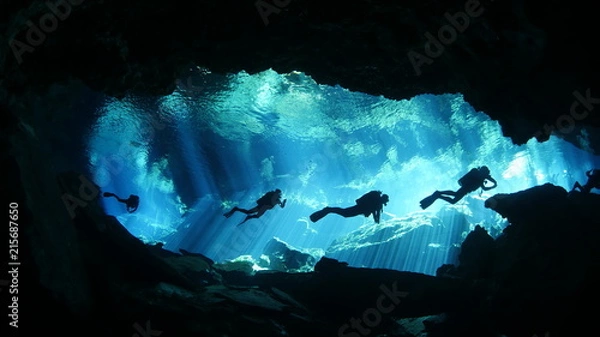 Obraz Diving in cenote