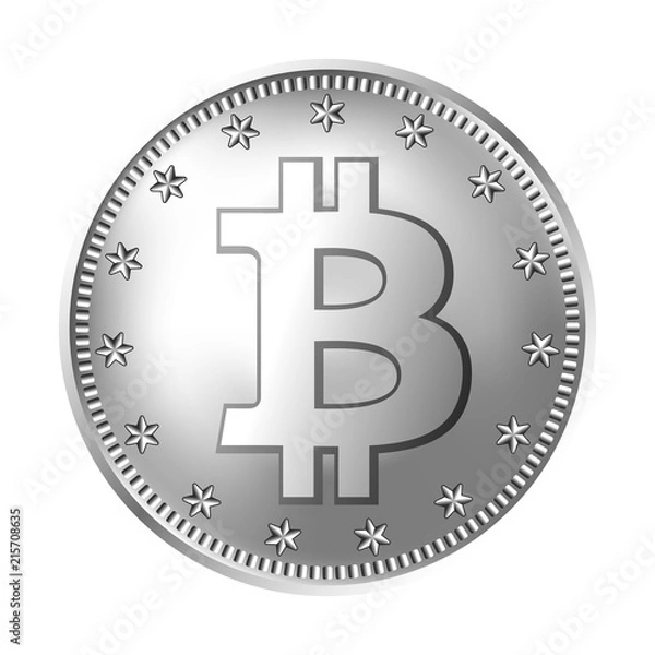 Obraz Bitcoin silver coin.