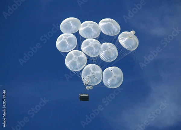 Fototapeta Descent by parachute