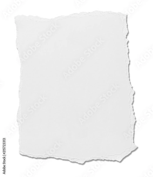 Fototapeta white paper ripped message torn