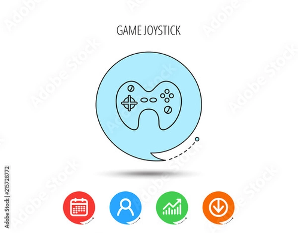 Fototapeta Joystick icon. Video game sign.